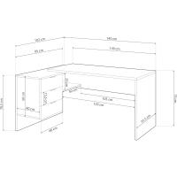 Escritorio con Cajonera, Mesa de Oficina, Modelo Office BUC, Acabado en Blanco Artik y Roble Cananadian, Medidas: 145 cm (Largo) x 102 cm (Fondo) x 73 cm (Alto) - details 1