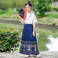 Nueva falda, conjunto de falda con cara de caballo para niños Hanfu mejorado estilo Ming chino Tang para niñas de las cuatro estaciones - details 3