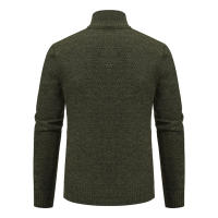 Autumn And Winter New Jersey Men's Casual Sports Coat Solid Color Stand Collar Wweater Grab Fleece Warm Zipper Cardigan - details 27