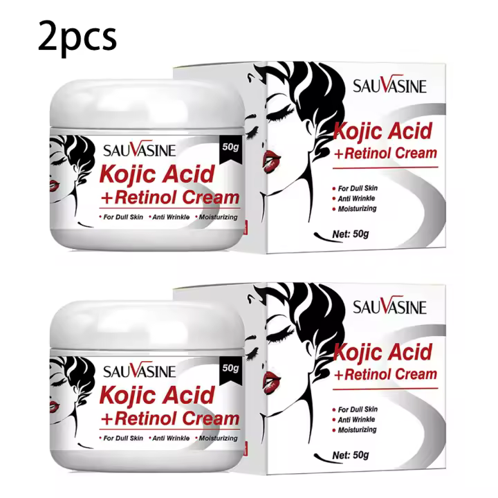 Crema Facial de Ácido Kójico y Retinol, 50g, cuidado de la piel, hidratante, antiarrugas, ilumina el tono de la piel - 1