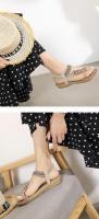 Sandalias planas étnicas de gran tamaño para mujer estilo diamantes de imitación de verano - details 12