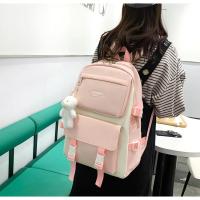 Mochila escolar, esencial para la escuela Juego de 4 piezas, con un colgante de oso, bonito y a la moda - details 8