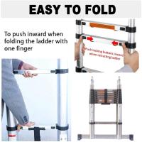 Escalera Telescópica Portátil de Aluminio 6,2m, 2 Ganchos, 15 Peldaños, Antideslizante, Multiusos, Carga de 150kg - details 15