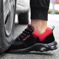 Zapatos de Trabajo para Hombres Cinturón de Aire con Cordón Elástico Material de Cuero - details 35