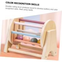 Tambor Textil Juguetes De Bebe Juguete para Niños Juguete Educativo para Niños Juguetes Sensoriales Madera Girar Bebé Kit - details 2