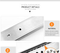 KAK-Guías para cajón, correderas de acero inoxidable de 10"-22" para gavetas, cierre suave, rieles deslizantes de tres partes para muebles - details 9