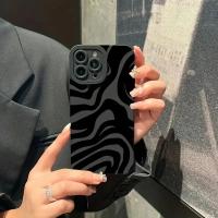 Funda Protectora de Silicona Negra con Patrón de Ondas Adecuada para la Serie iPhone - details 3