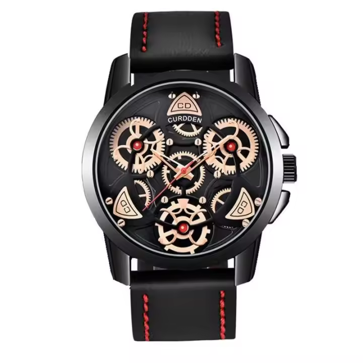 Reloj Deportivo de Cuarzo de Marca CURDDEN Estilo Casual de Cuero para Hombres Elegante y Único - 1