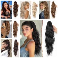 Peluca de cola de caballo con clip de garra con ondas de agua, peluca de cola de caballo larga ondulada y rizada con clip ombre, postizo de cola de caballo esponjosa con cordón para mujeres - details 1