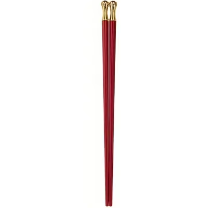 5 Pares De Palillos De Aleación Para Familia, Para Uso Doméstico, Rojo Festivo, Antimoho, Antideslizante, Aislamiento térmico - 1