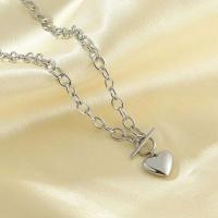 Collar de Corazón de Acero Inoxidable Cadena de Clavícula Gruesa Joyería Única para Mujeres - details 4