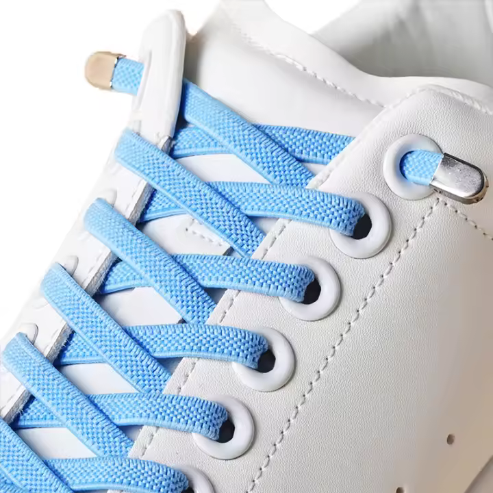 No atar cordones elástico de ocio al aire libre zapatillas de deporte rápido plano de seguridad cordón niños y adultos Unisex cordones para perezosos - 1