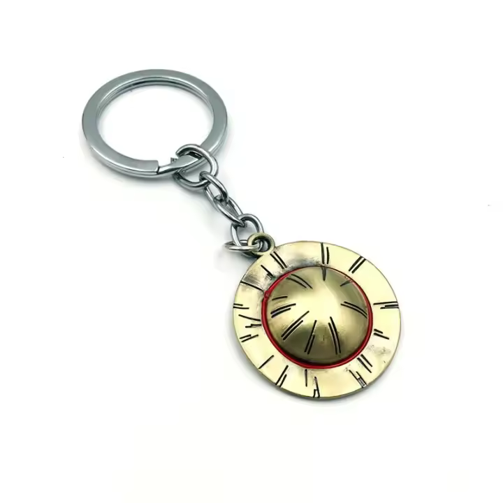 LLavero de Anime One Skull para hombre, sombrero de paja, Pirates Piece, Crew Luffy, regalo - 1