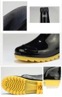 Botas de lluvia impermeables de PVC hasta la rodilla para hombre con estampado de minerales altos, zapatos de goma con punta de acero para uso en invierno y verano - details 4