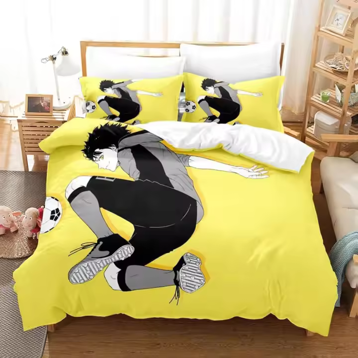 Juego de Ropa de Cama Azul Bachira 2024 Tamaño Rey, Sra. y Twin Fundas de Edredón de Anime 3D - 1
