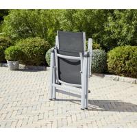 Silla de Jardín Plegable Monza, Silla Abatible de Aluminio y Textileno, Sillón de Balcón Respaldo Reclinable con 8 Posiciones, Plateado/Negro - details 22
