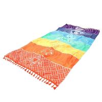 Toalla decorativa con estampado de chakras y borlas coloridas de microfibra, estilo Popular Rainbow Beach Ins, novedad de 2025 - details 4