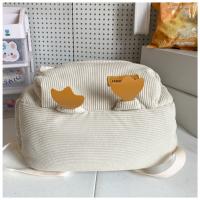 Dibujos animados estilo japonés ins lindo patito mochila femenina de pana informal mochila de campus estudiante universitario de secundaria. - details 21