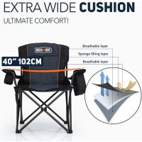 Silla de Camping Plegable - Grande Silla de Pesca Portátil con Reposabrazos Portabebidas - para Acampada Jardín Playa Pesca - hasta 204 kg - details 15
