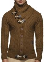 Suéter de punto tipo cárdigan de un solo pecho con cuello alto para hombre, para otoño e invierno - details 13