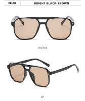 Gafas De Sol cuadradas Vintage para mujer, lentes De marca Retro con espejo, color negro y naranja, a la moda, colores dulces - details 12