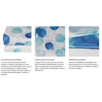 Cortina de Ducha, Cortinas de Baño Poliester Lavable, Cortina Bañera Secado Rápido con Ganchos, Patrón de Burbujas Azul - details 1