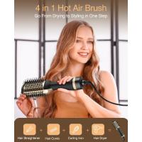 Cepillo secador de pelo cepillo secador de pelo en uno, secador de pelo 4 en 1 y voluminizador estilizador con cepillo de aire caliente antifrizz de iones negativos, alisador de pelo cepillo rizador herramienta profesional para el cabello - details 4