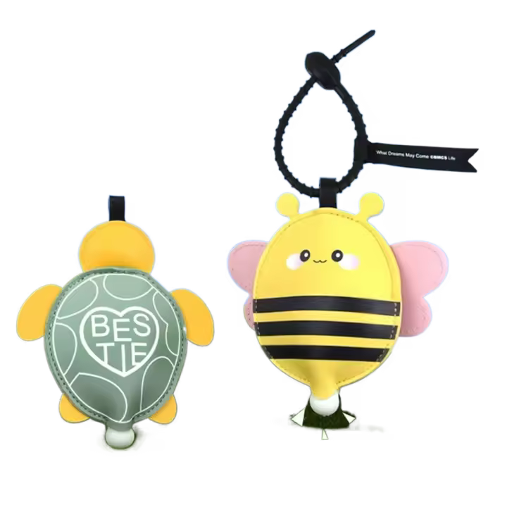 Llavero de juguete de tamaño Mini para niños, llavero de burbujas con dibujos de animales, colgante portátil de PU con forma de tortuga y abeja - 1