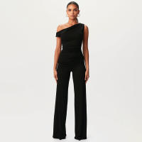 El traje de las mujeres más cómodas de primavera y verano de luz y sexy sin tirantes de corte recortado contracción plisado traje pantalón recto - details 7