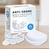 Protector bucal antironquidos ajustable con caja de almacenamiento, boquilla cómoda antironquidos, transparente, mejora el sueño - details 12