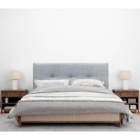Cabecero de Polipiel o Tela Acualine Liso con Botones y Patas Tapizado de Alta Gama Cabezal Lujo Cama Dormitorio Moderno Acolchado (Tela Beige, 145x105cm (Camas 120/135/140)) - details 4