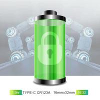 Baterías recargables Li-ion 3.7V 16340 para láser y linterna LED YTBNA 4PCS con cable Tipo-c para carga rápida - details 2