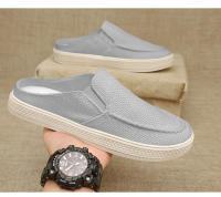 Sandalias para hombre al aire libre Media zapatilla Zapatos casuales de verano Lona Zapato para caminar ligero de fondo suave - details 15