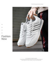 Zapatillas de deporte de cuero para hombre, zapatos deportivos informales para exteriores, antideslizantes, transpirables, cómodos para caminar - details 10