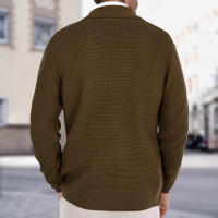 2025 Suéter de punto con doble botón y solapa fina para hombre, chaqueta Tre, ropa de moda de talla grande, otoño e invierno - details 5