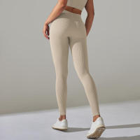Pantalones deportivos de cintura alta sin costuras para yoga para mujer para hacer ejercicio y correr - details 36