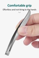 Juego de pinzas de acero inoxidable de 4 piezas para depilación de pestañas encarnadas y extensiones de pestañas pre - details 2