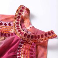 Elegante Vestido Largo para Mujer Correas y Cuello Cuadrado Sin Espalda, Color Contraste - details 4