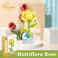 Bloques de construcción de ramo en maceta, montaje de flores eternas, azafrán, lila, Gardenia, modelo de ladrillos, Juguetes Diy para niños, regalos de vacaciones - details 6