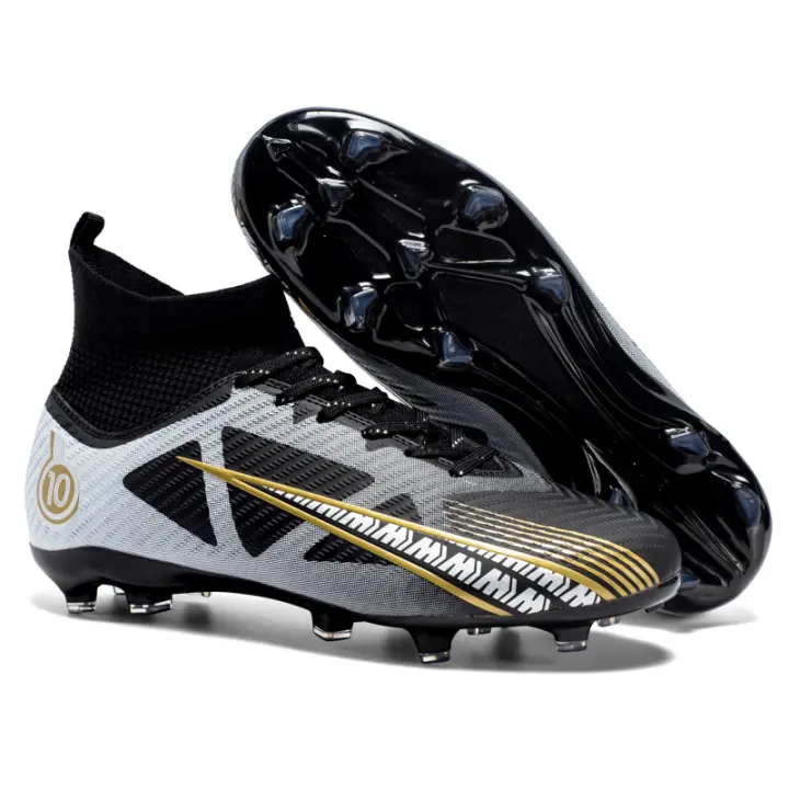 Zapatos de fútbol de caña alta AG con tacos largos para césped TF, tacos rotos, zapatos de entrenamiento de competición - 1