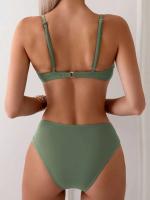 Bikini sexy, traje de baño de dos piezas, conjunto de bikini de cintura alta, traje de baño para mujer con realce, ropa de playa 2025 - details 11