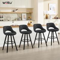 Juego de Taburetes de Cocina Alto 2 Piezas con Resalto y Reposapiés Altos para Bistro, Cafetería y Cocina Funda de Piel Sintética y Patas de Madera Blanco - details 19