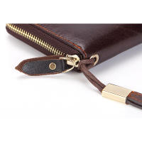 Cartera de Cuero Retro Resistente al Desgaste Estilo Cuadrado Horizontal Cierre de Cremallera - details 6