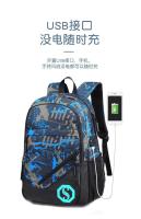Mochila informal para niños, mochila escolar para estudiantes de secundaria, mochila de graffiti de tela Oxford con carga USB de tres piezas - details 8