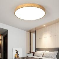 Luz LED de techo minimalista moderna, accesorios de iluminación de techo de grano de madera de forma redonda montada al Ras para dormitorio/pasillo/Bal - details 0