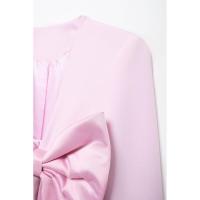 OUWU- Otoño Nuevo Estilo Europeo Y Americano Diseño Sentido Moda Ajustado Corto Seda Satén Textura Arco Traje Chaqueta - details 7