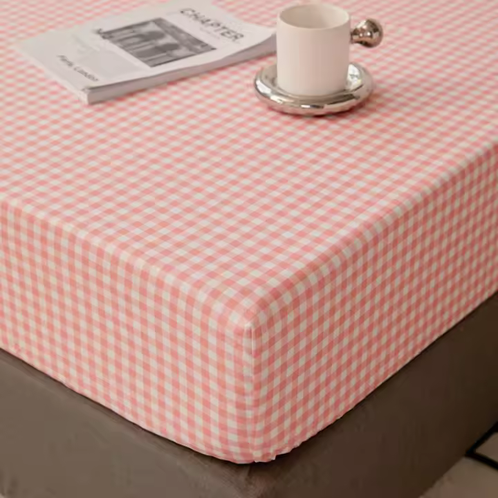 Sábana bajera de algodón con bandas elásticas, Funda de colchón antideslizante ajustable para cama doble King, 140x200, 160x200, 200x200cm - 1