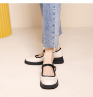 Nuevo Four Seasons Commuter francés boca ligera plataforma tacón zapatos de las mujeres británico pequeño zapatos de cuero - details 7