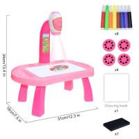 Mesa de dibujo de arte con proyector Led para niños, tablero de pintura para niños, manualidades artísticas de escritorio, herramientas de aprendizaje educativo, juguete para niña - details 10