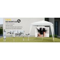 Plegable 2,4x2,4m Cenador de Jardín Impermeable Diseño Pop Up de Acero y Cubierta de Tela Oxford Gazebo para Exterior Blanco - details 4